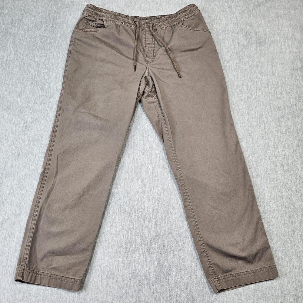 L.L.Bean BeanFlex Pants Mens Large 34x30 Brown Standard Stretch Elastic Waist